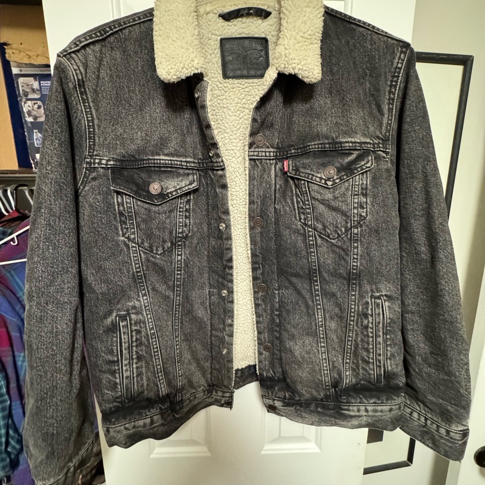 Levi's Black Denim Sherpa Jacket